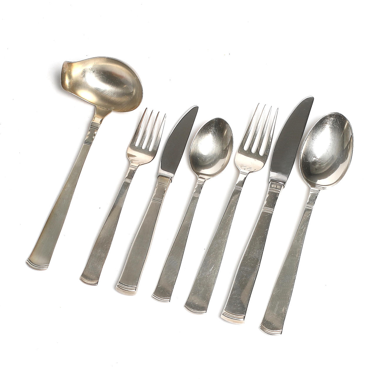 BESTICKSERVIS, 69 delar, silver, modell "Rosenholm", Guldsmedsaktiebolaget GAB, Nettovikt ca 2544 gram.