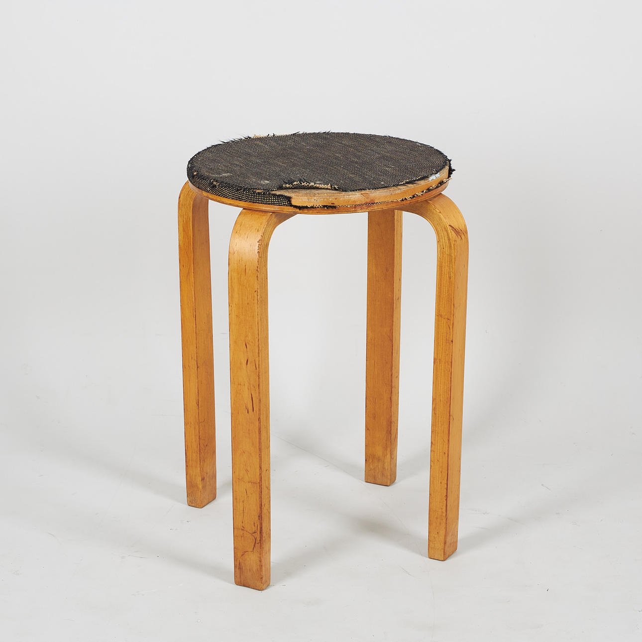 ALVAR AALTO. STOOL, higher model of E60. OY Furniture and Construction Works Factory A.B. 1930s/40s.