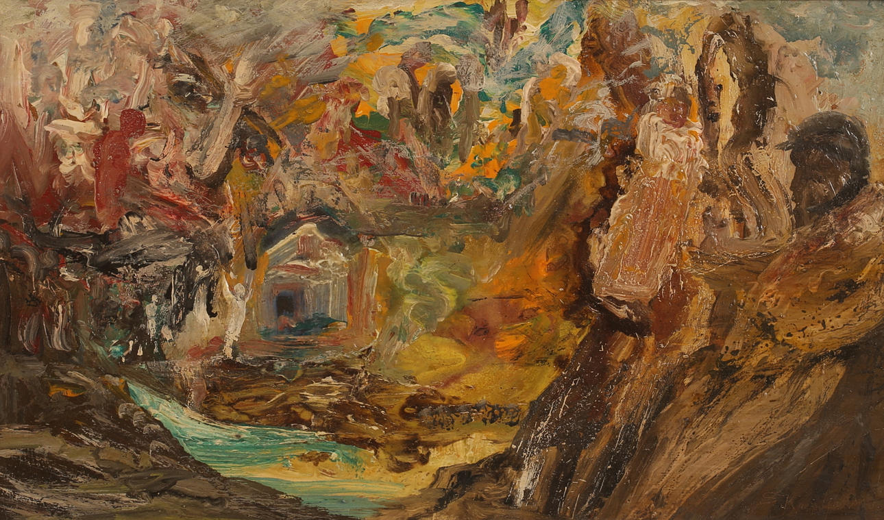 SIGURÐUR KRISTJÁNSSON. Oil on panel, signed.