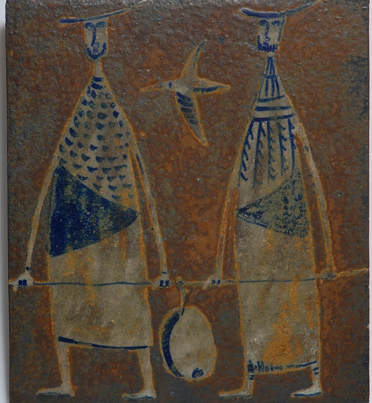 ÅKE HOLM. 1900-1980, väggplakett, keramik signerad Å.Holm.