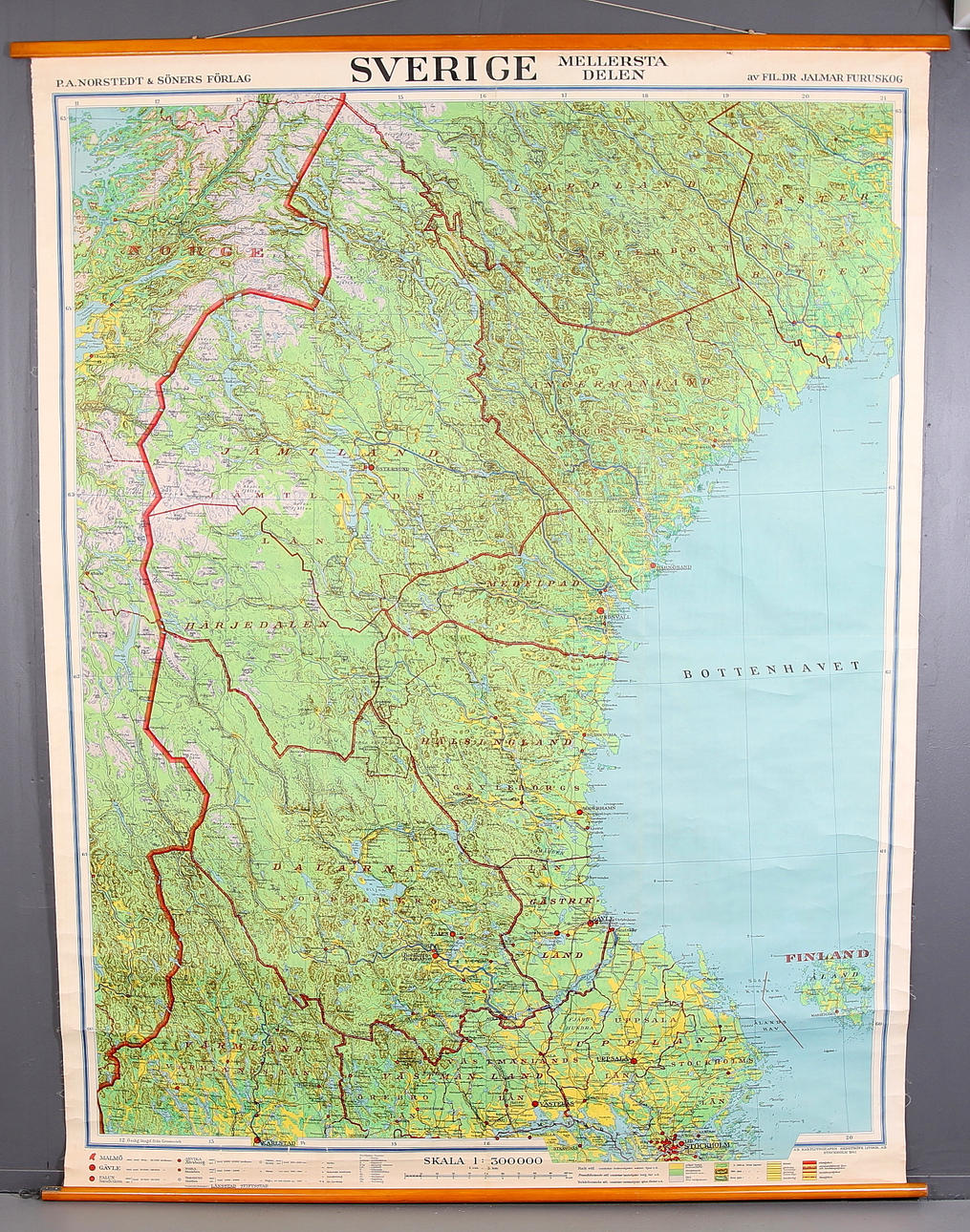 KARTA, Sverige, Mellersta delen. AB Kartlitografen, Bengtsons Lito AB. 1941.