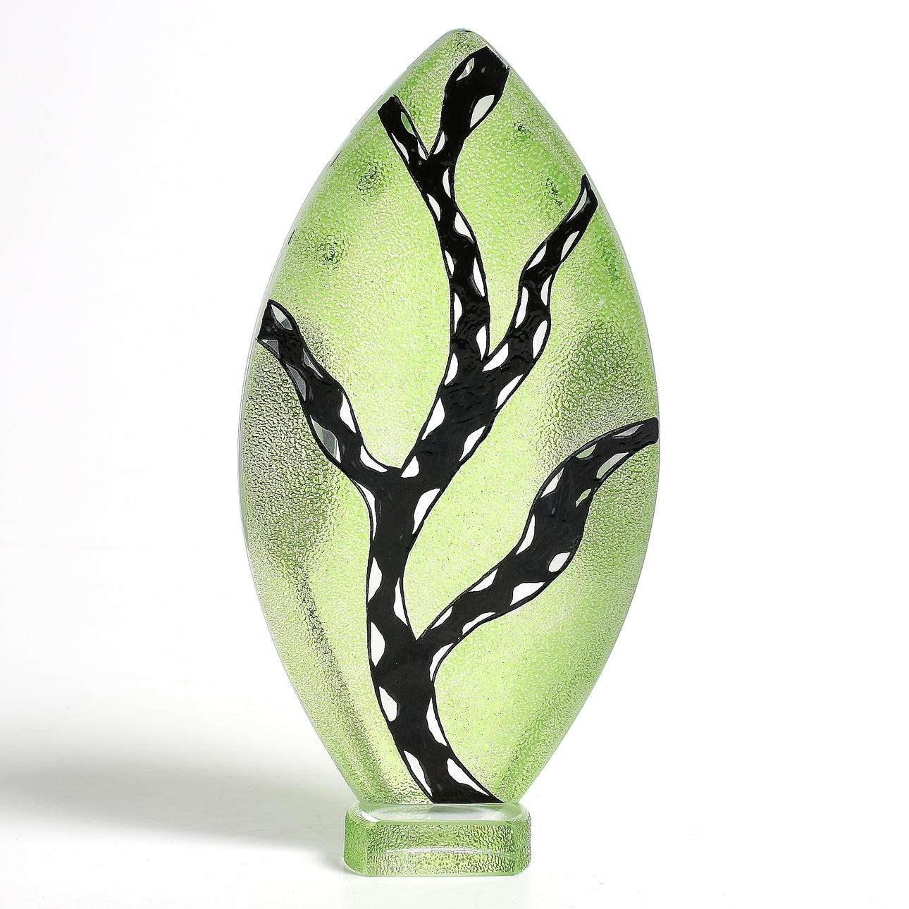 SKULPTUR med LJUSSOCKEL, glas, Johansfors glasbruk.