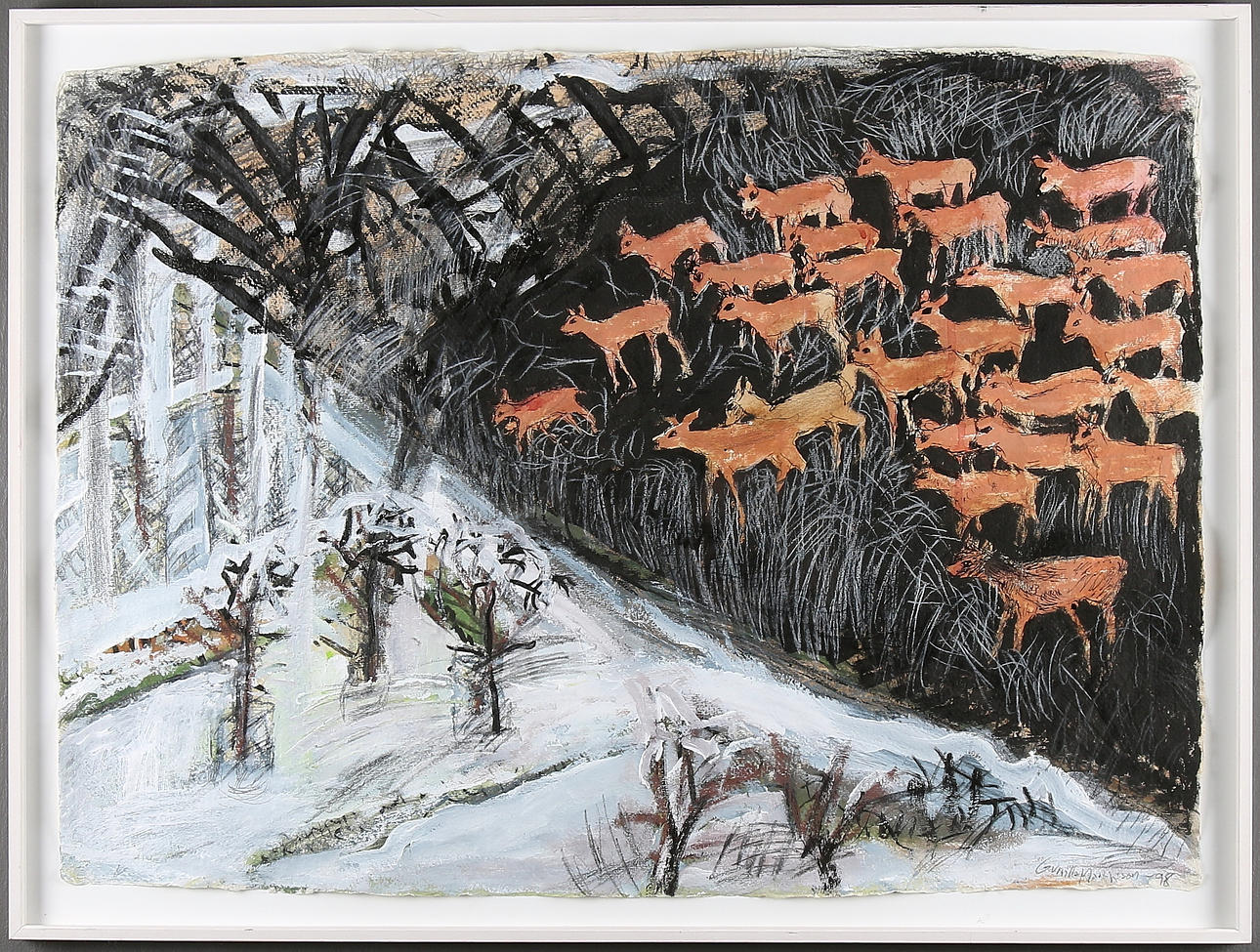 GUNILLA MARTINSSON. Gouache, signerad och daterad -98.