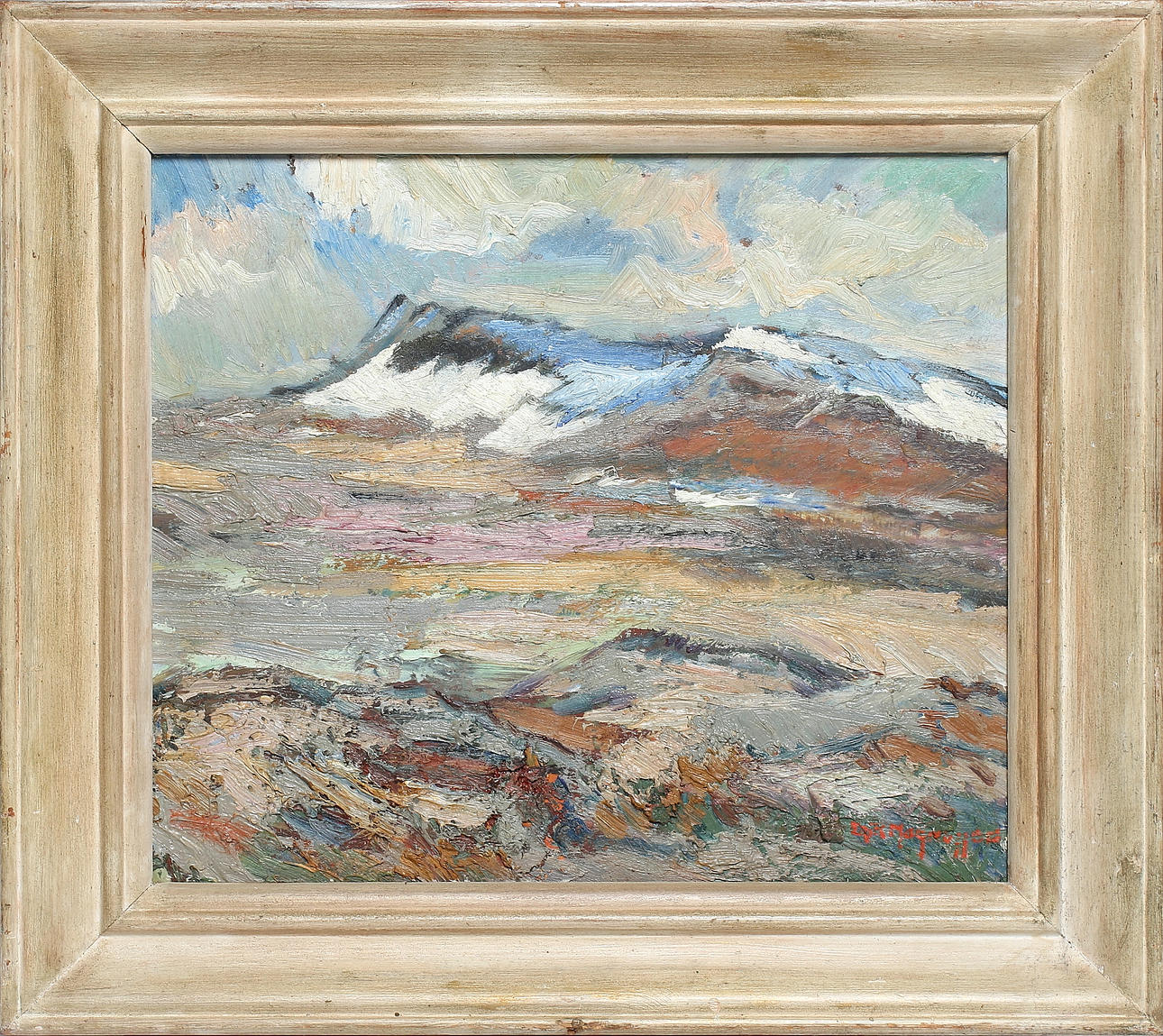 ERIK MAGNUSSON. Höstlandskap i Lappland, olja på pannå. Signerad.