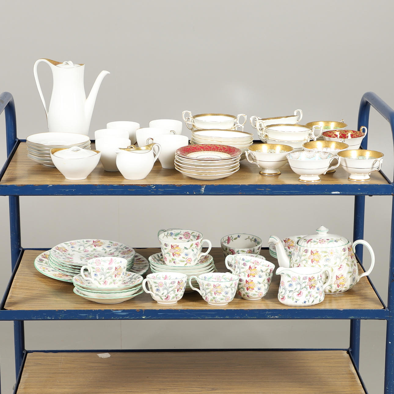 MINTON HADDON HALL TEA SERVICE & GERMAN COFFEE SET.