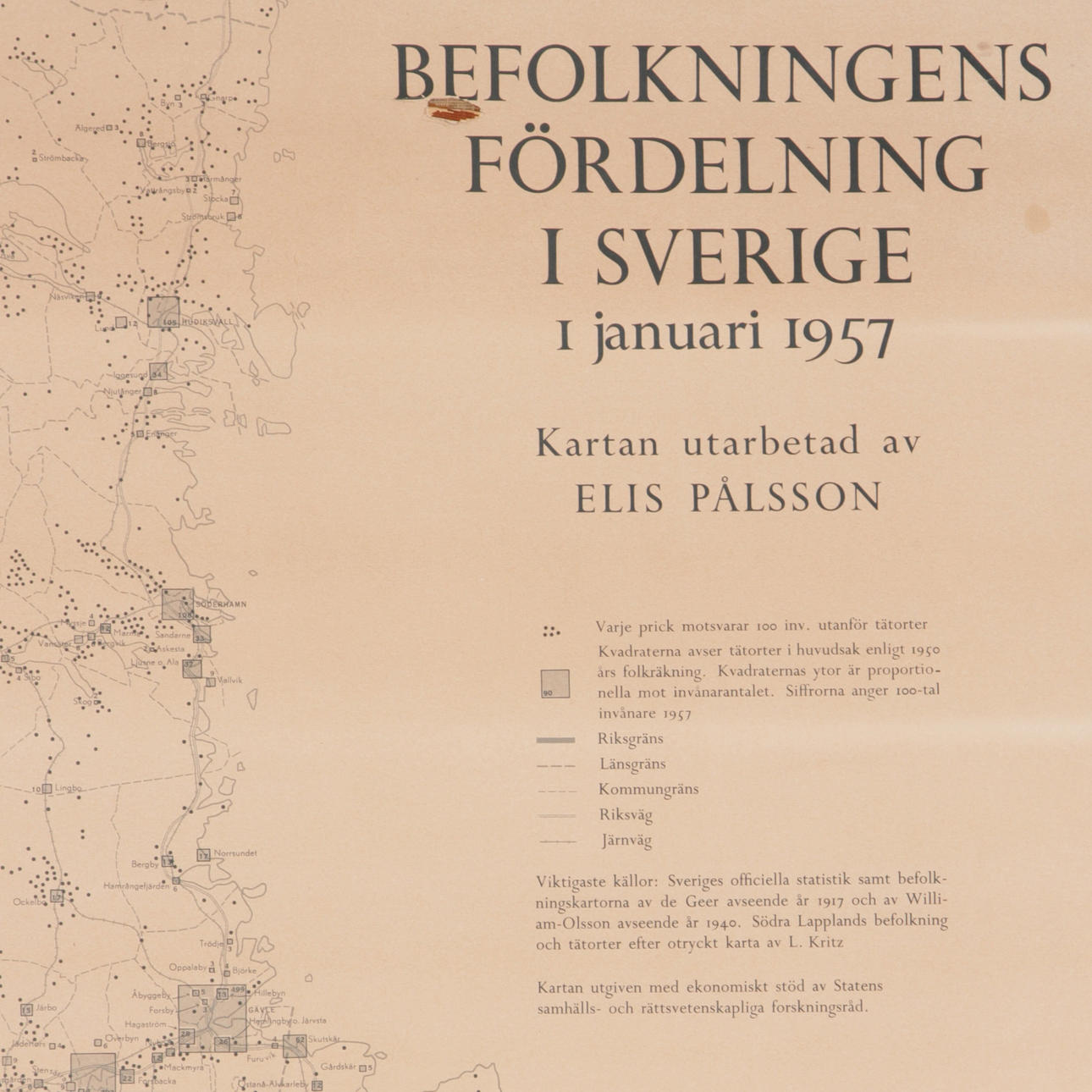 KARTOR, 3 st. Befolkning, Landisens avsmältning samt Jordarter, Sverige.