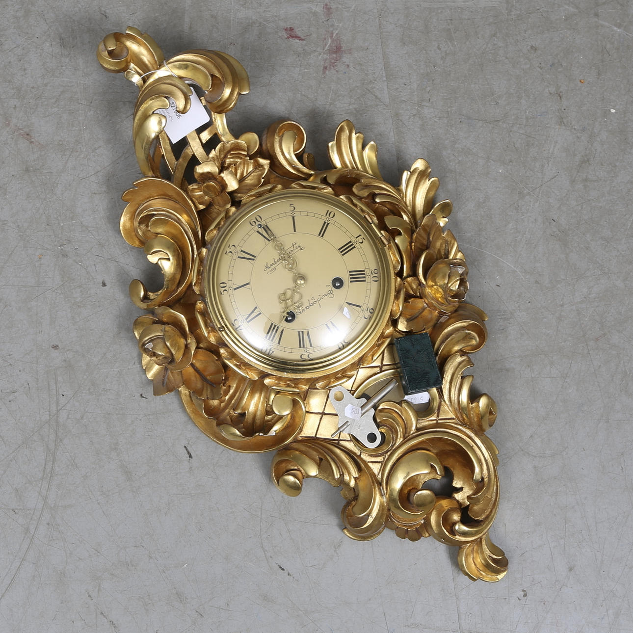 VÄGGPENDYL, rokokostil, Herbert Werstén, Linköping, 1900-talets mitt.