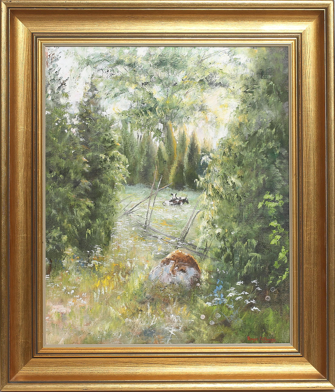 ROGER FÄLLMAN. Gläntan, olja på duk, signerad.