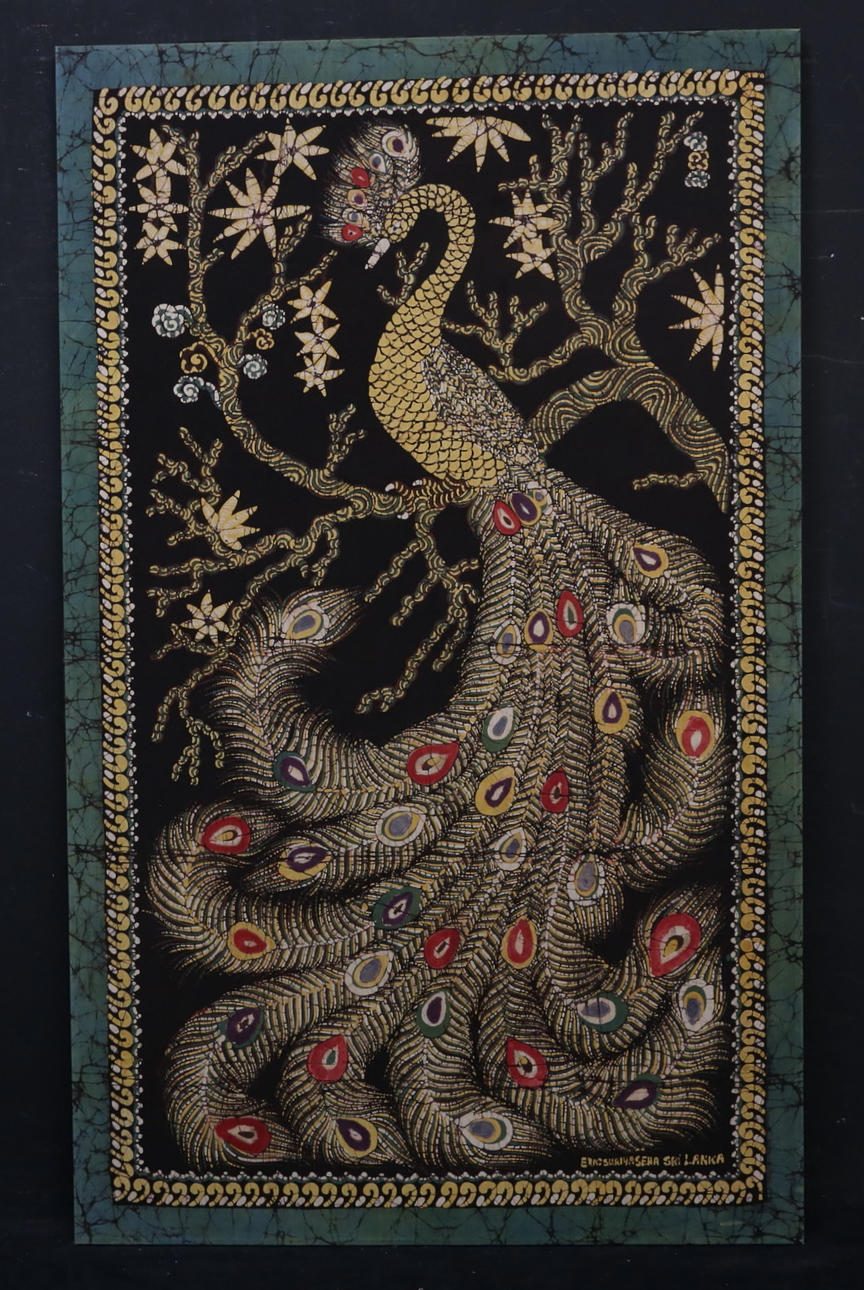ERIC SURIYASENA. Peacock. Batik, signed.