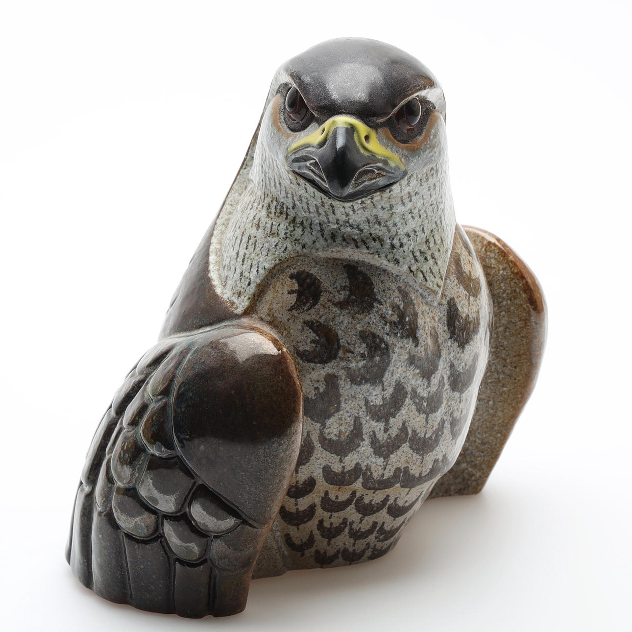 THOMAS HELLSTROM. Sculpture, eagle, ceramic, Nittsjö, signed.