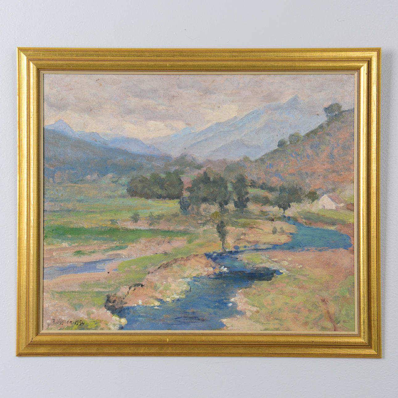 ROBERT LÖFGREN. Landscape, oil on panel, signed, dated 1954.