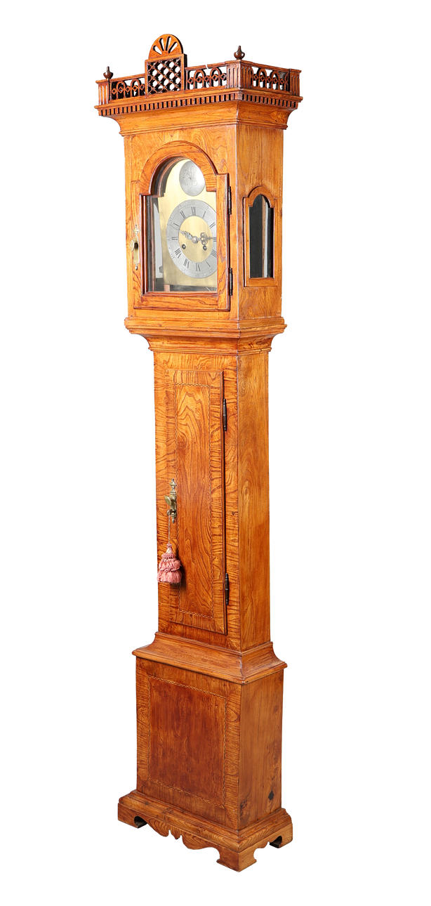 A LATE 19TH CENTURY ELM CASED LONGCASE CLOCK. Clocks & Watches ...