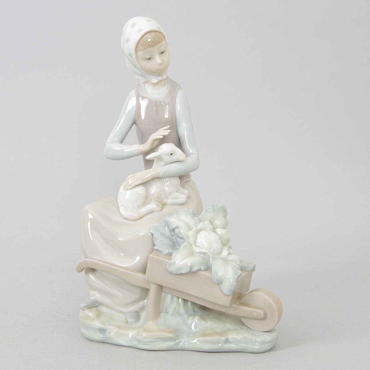 FIGURIN, flicka med lamm, Lladro.