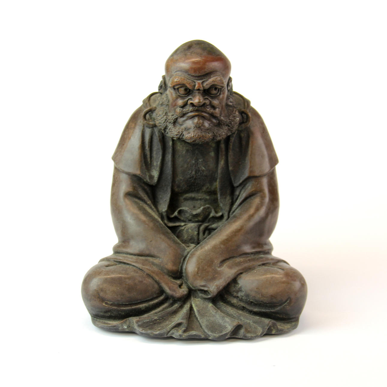 CHINESE BRONZE LOHAN SCULPTURE.