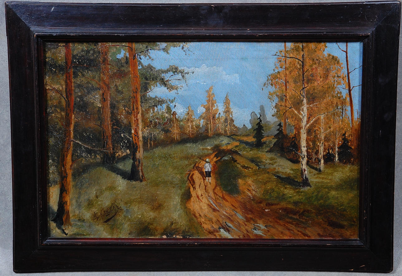 OIDENTIFIERAD KONSTNÄR. olja på duk, Ryssland, 1800-tal, signerad.