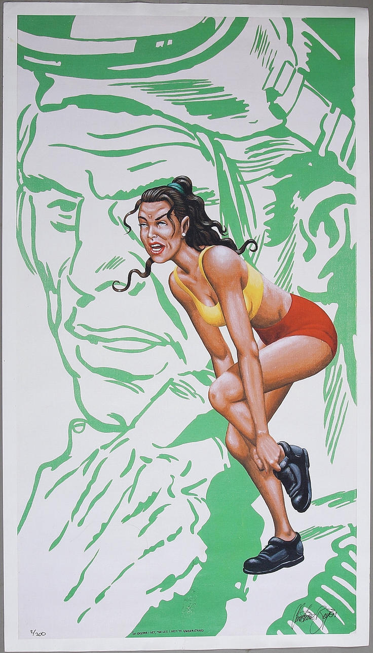 CHRISTIAN BEIJER. "The Deeper I Get the Less I Seem to Understand", serigrafi på canvas, signerad och numrerad 2/200. 2000-tal.