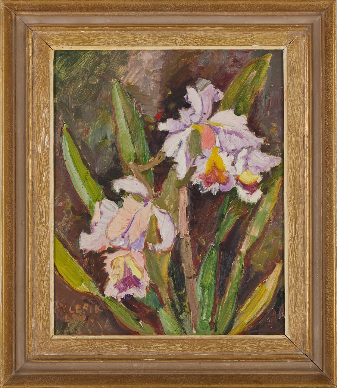 HUGO LEPIK. Iris, oil on panel, signed Lepik, dated 1946.
