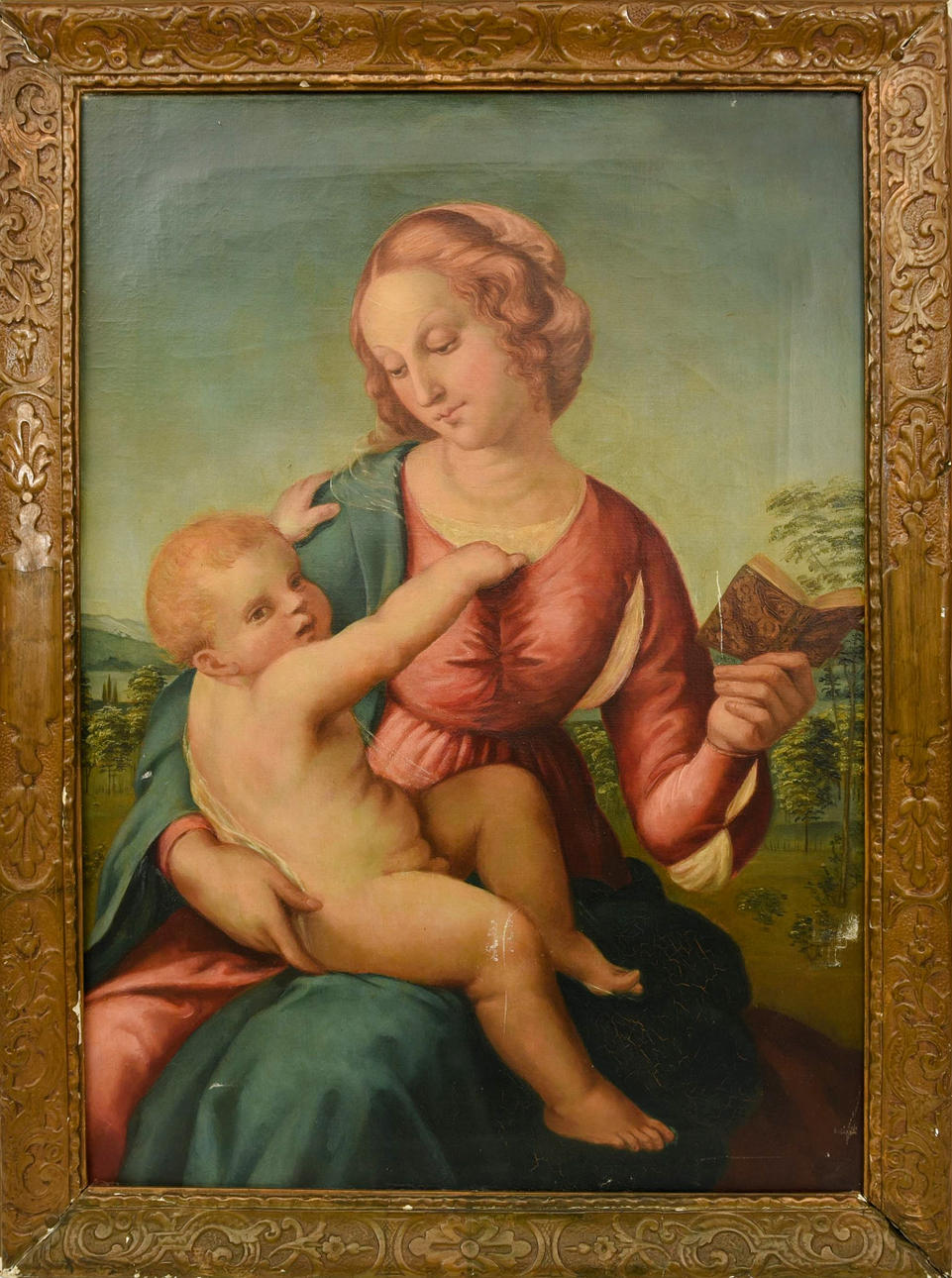 UNBEKANNTER KÜNSTLER. EFTER. MARY MED JESUS BARN.