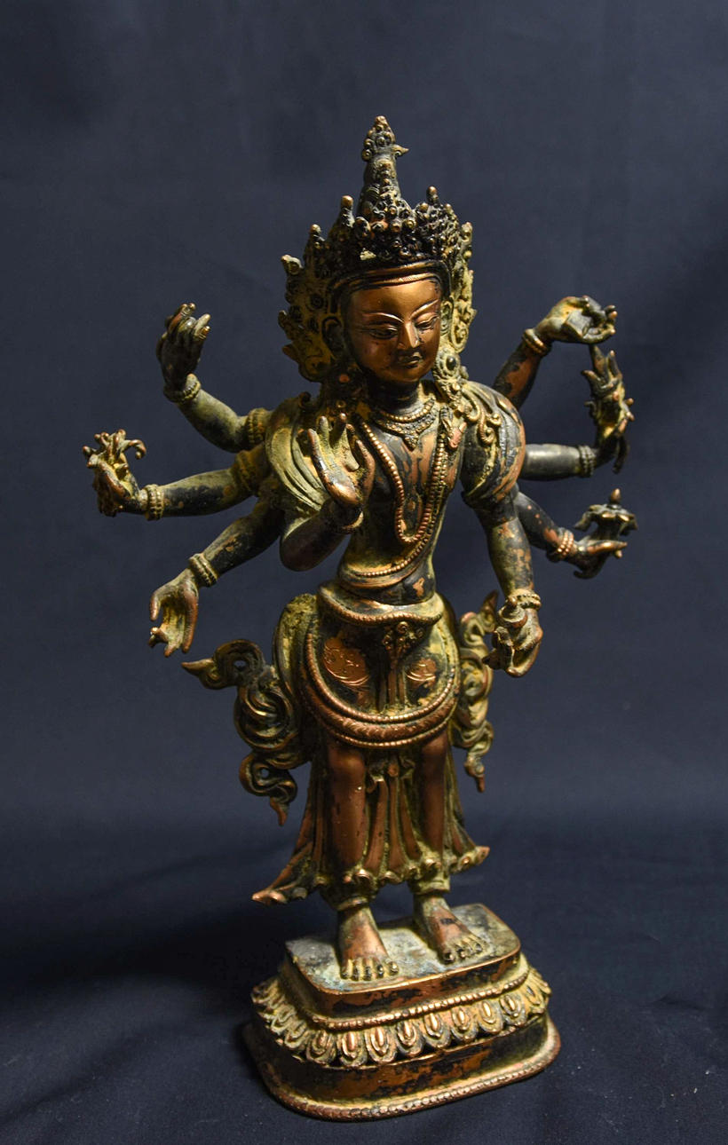 TARA/KALI, Buddhist-hinduisk gudinna, brons, verm. slutet av 19:e 1800-talet.