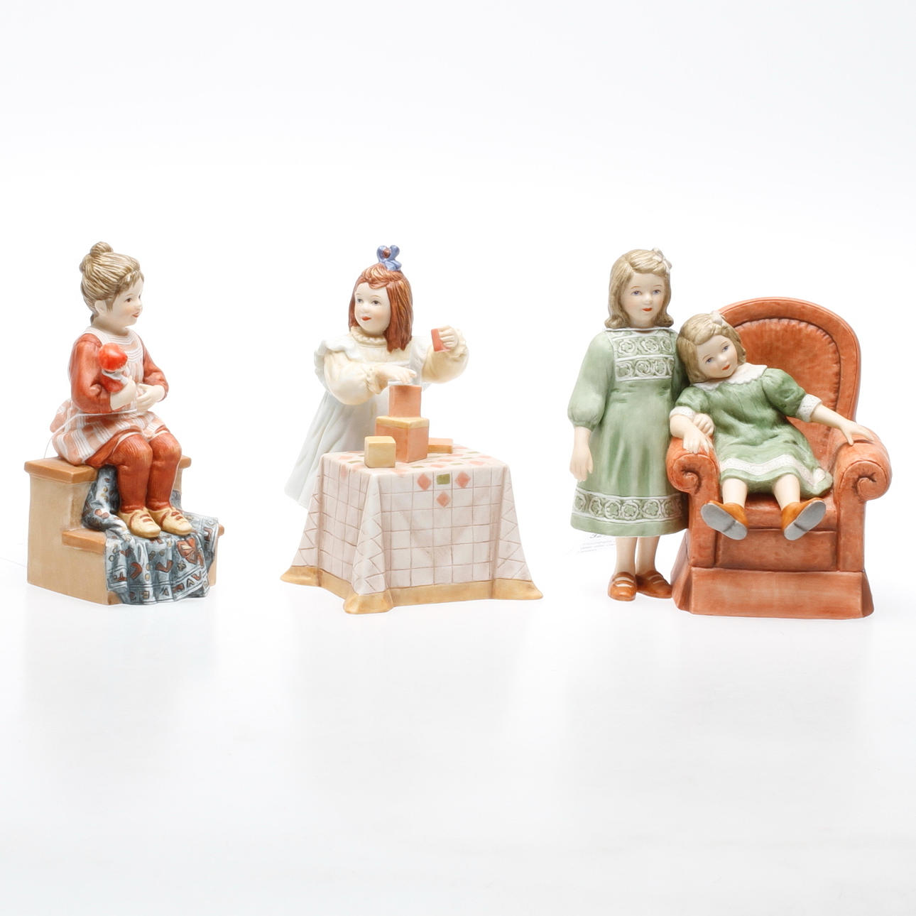 FIGURINER, 3 delar, efter Carl Larsson, Tyskland, Goebel.