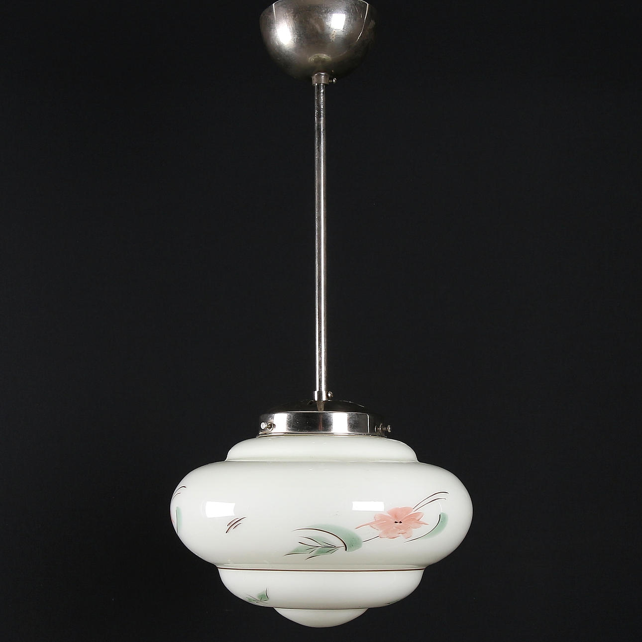 TAKLAMPA, glas samt krom, Art Deco, 1930/40-tal.