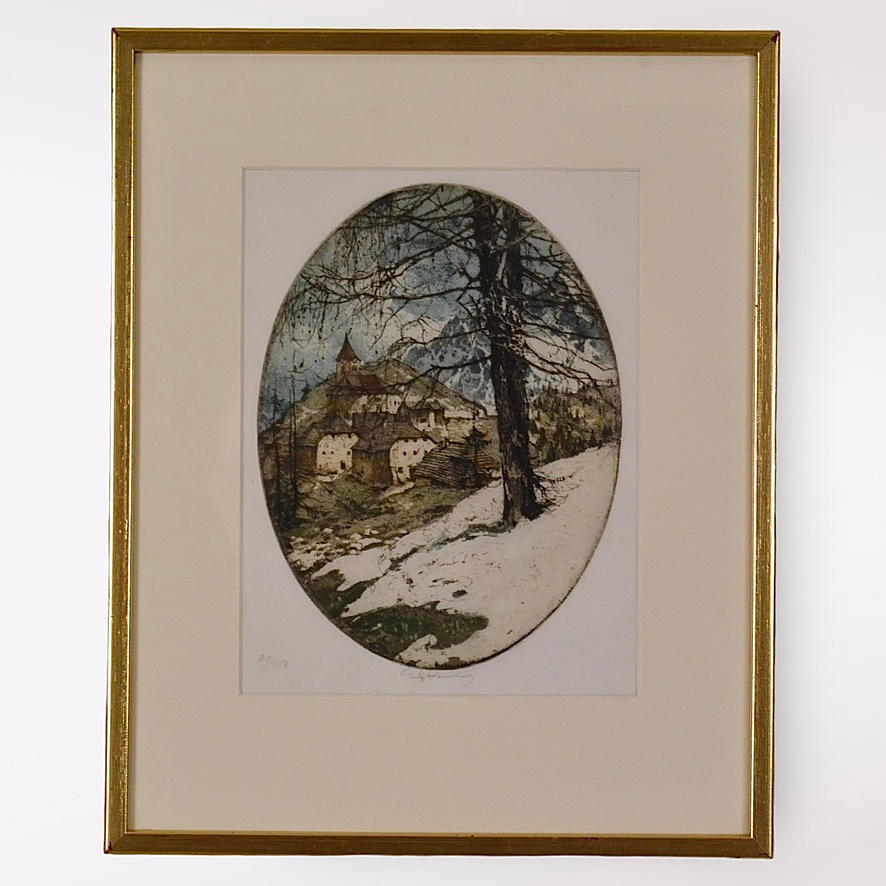 LUIGI KASIMIR. Color etching. Art - Engravings & Prints - Auctionet