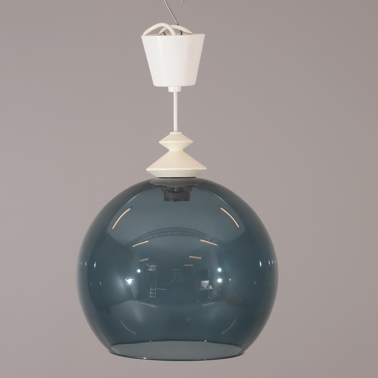 TAKLAMPA, blå glaskupa, IKEA.