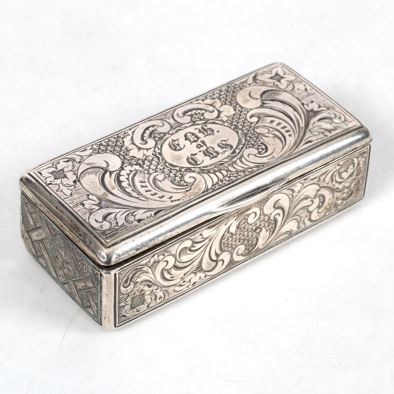 EDVARD GUSTAF SVANBERG. A silver box, Härnösand, 1855.