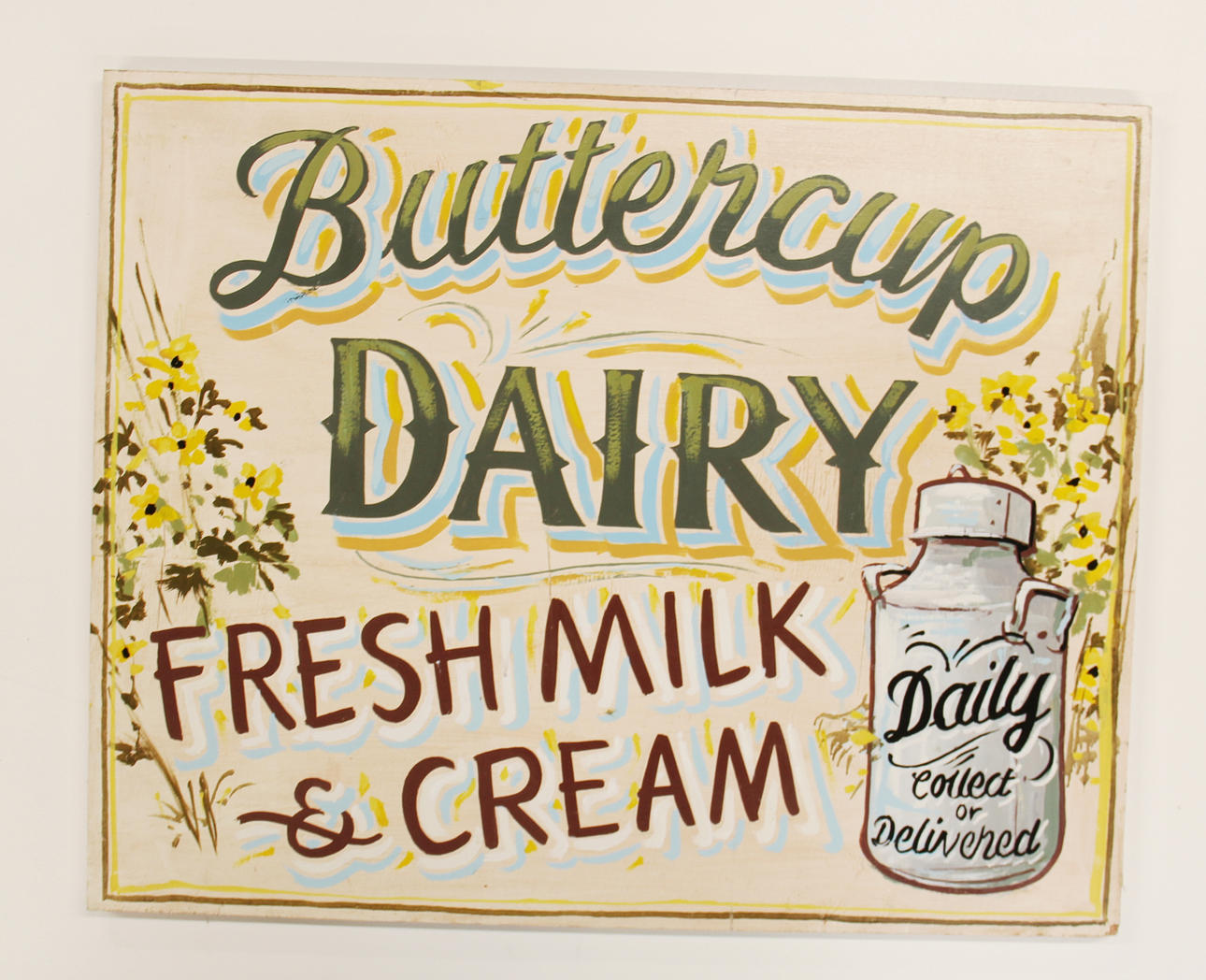 WERBETAFEL AUS HOLZ.