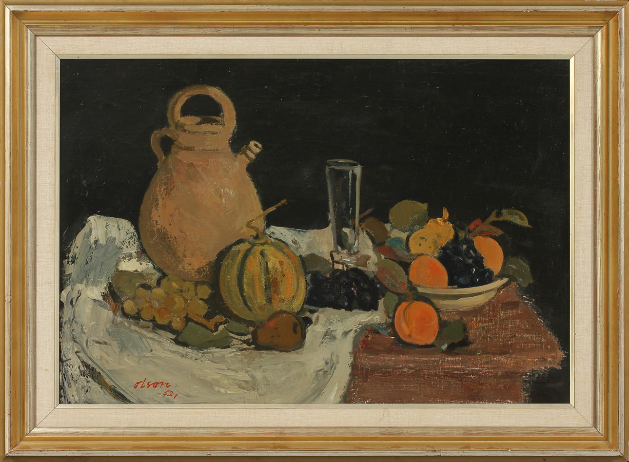 OVE OLSON. Nature morte, olja på duk, sign o dat 52.