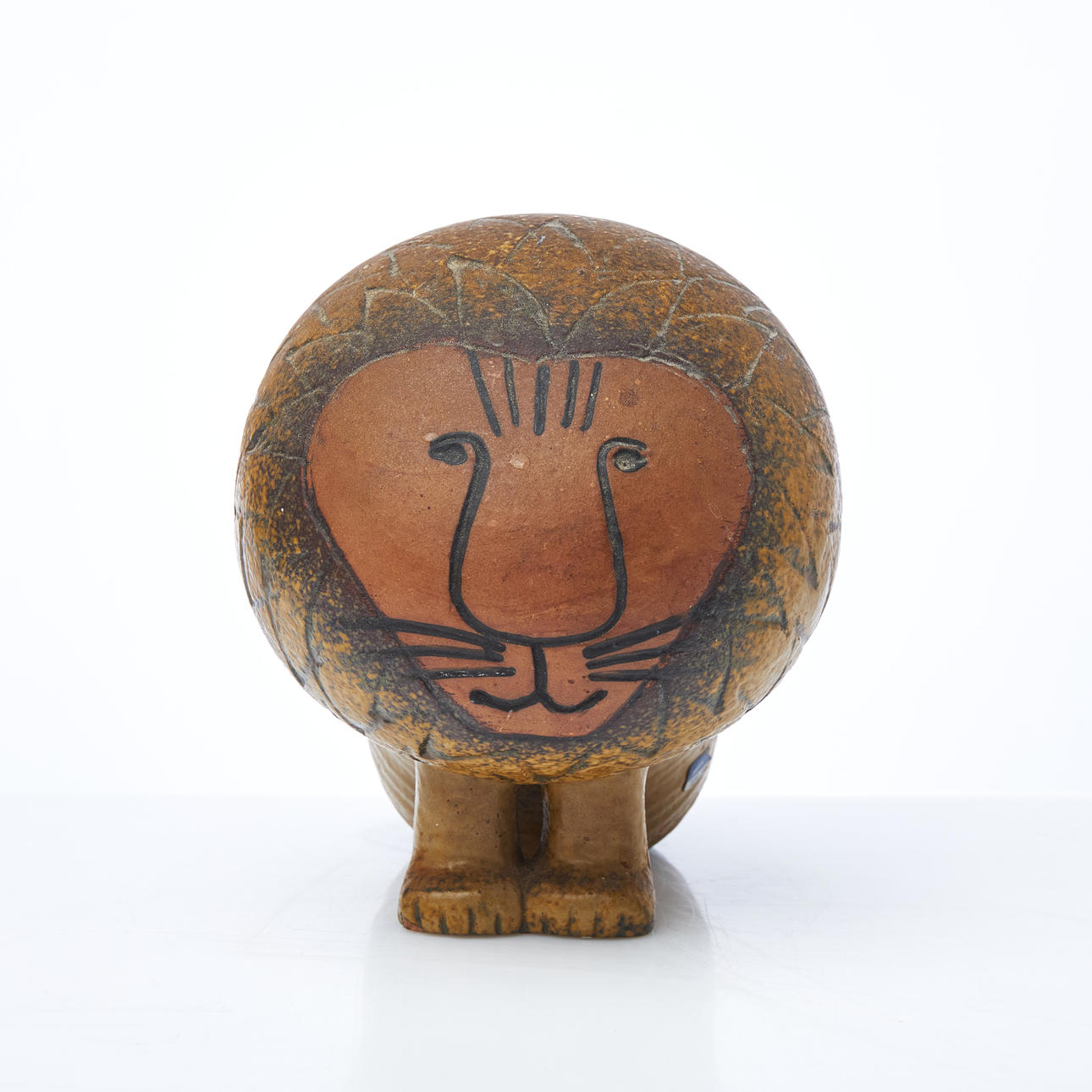LISA LARSON. figurine, stoneware, lion, labeled Gustavsberg.