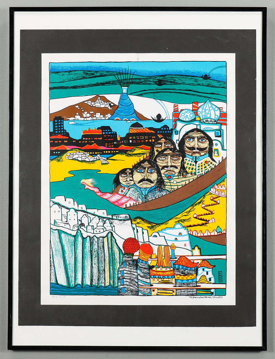 HELMUT KAND. Lithograph in colours, signed and numbered 40/50.
