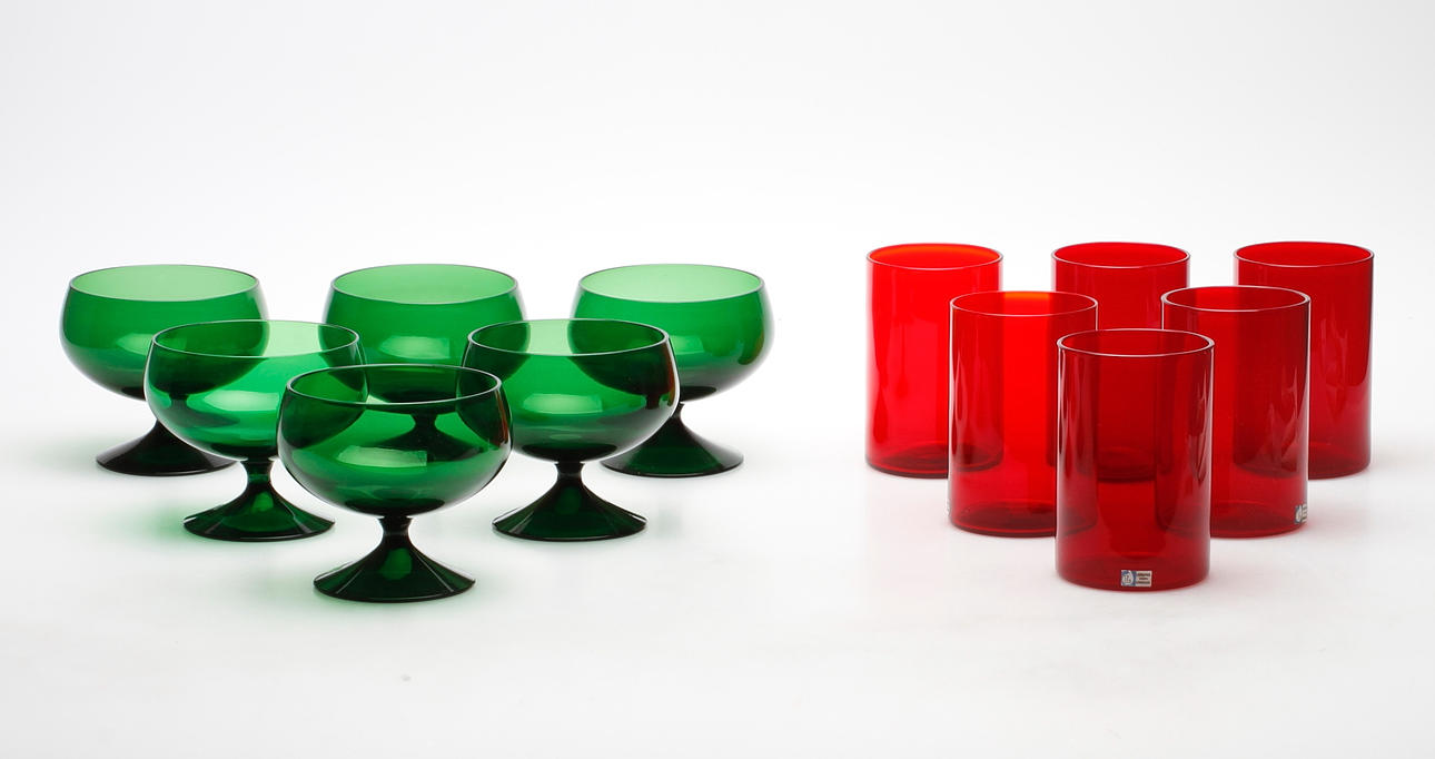 GLAS samt DESERTSKÅLAR, Gunnar Ander, Lindshammar.