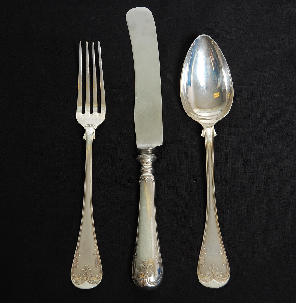 BESTICK, 52 delar, nysilver, mod Gammal fransk.