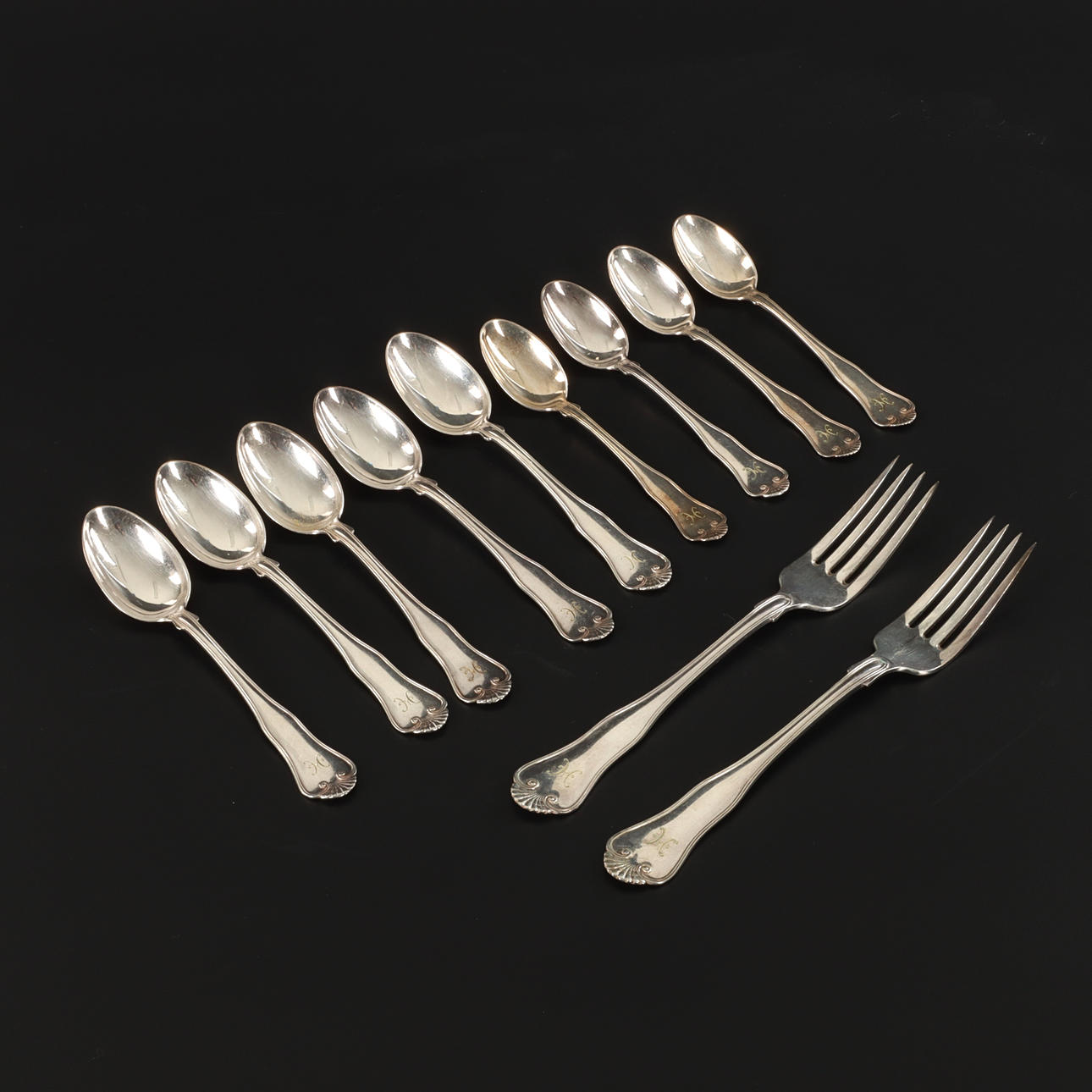 Cutlery, 11 pieces, silver, Norway.