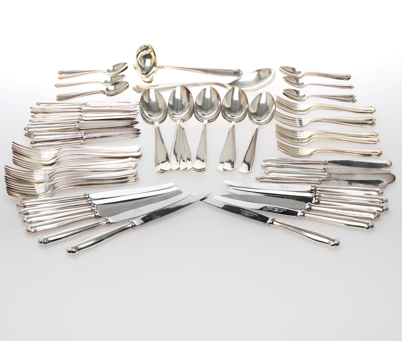 BESTICKDELAR, 78 st, nysilver. "Drotten", GAB.