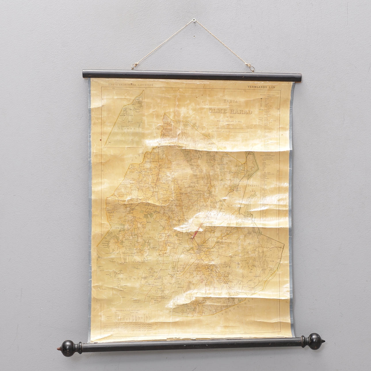 VÄGGKARTA, Ölme Härad 1887.