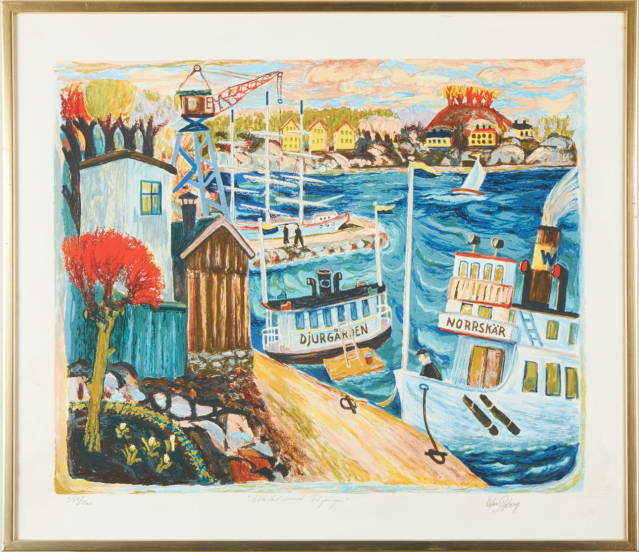 ELIS RYBERG. “View of the Vanity”, lithograph in colours, signed ...