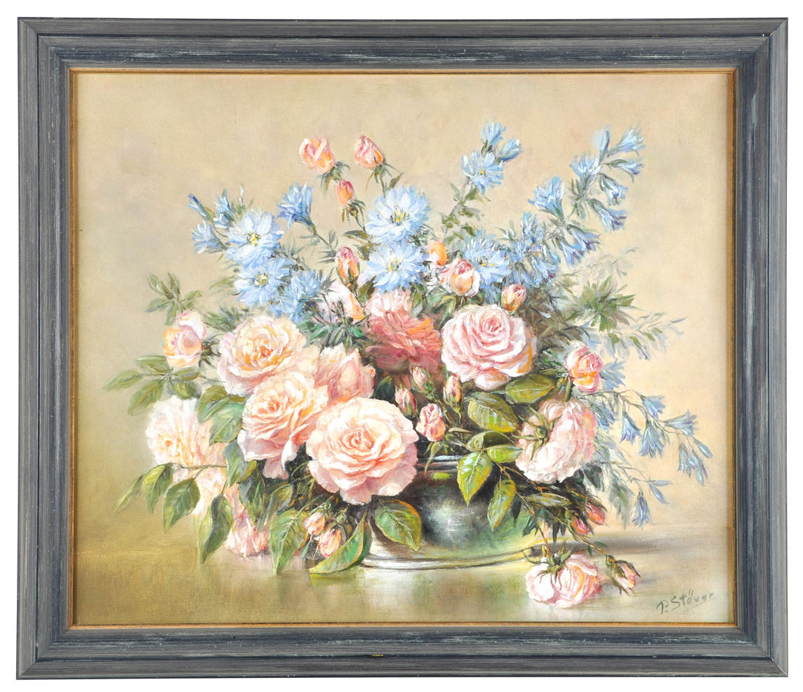 PAULA STÖVER. Stilleben med magnifika sommarblommor.