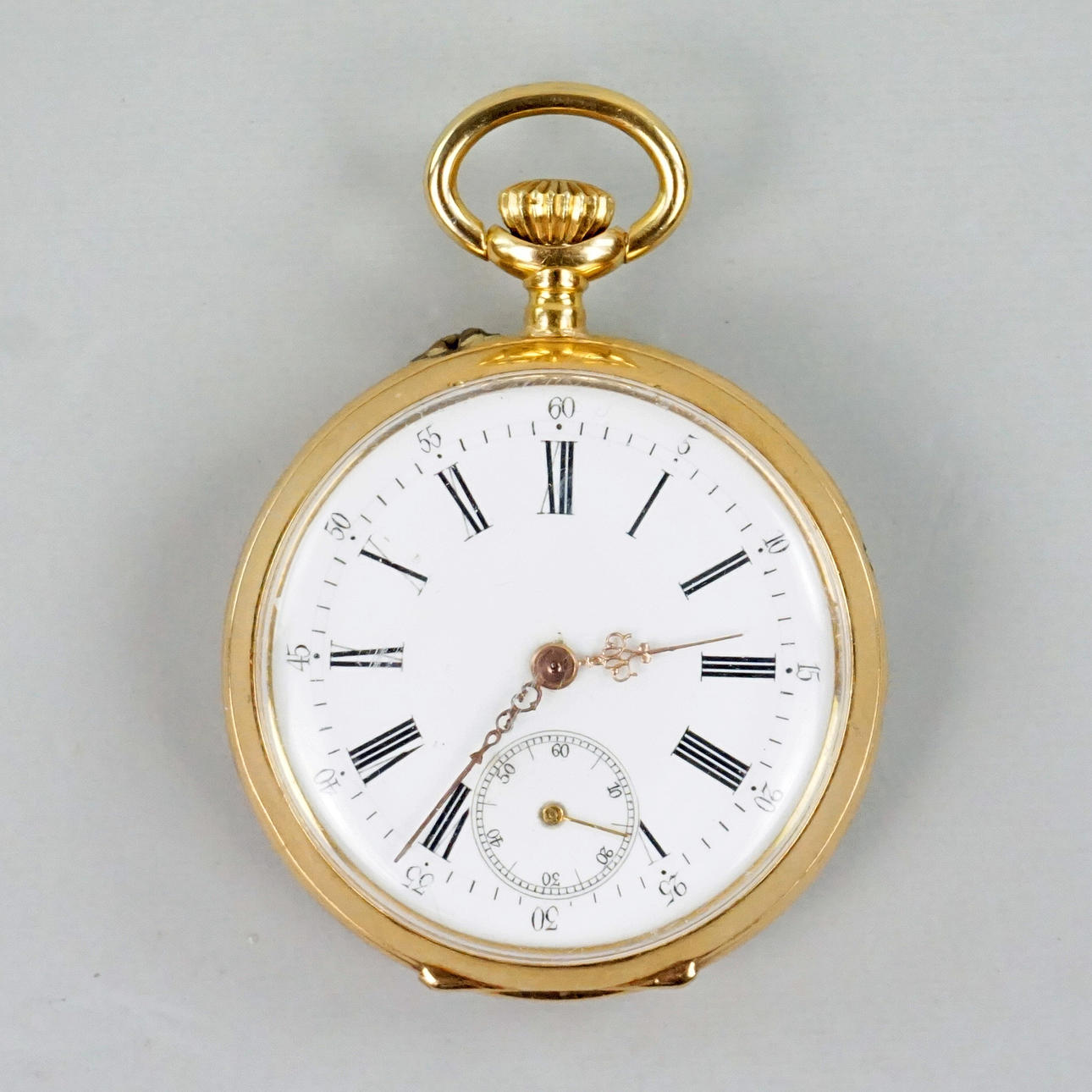 RELOJ DE BOLSILLO, oro de 18 quilates, ancla.