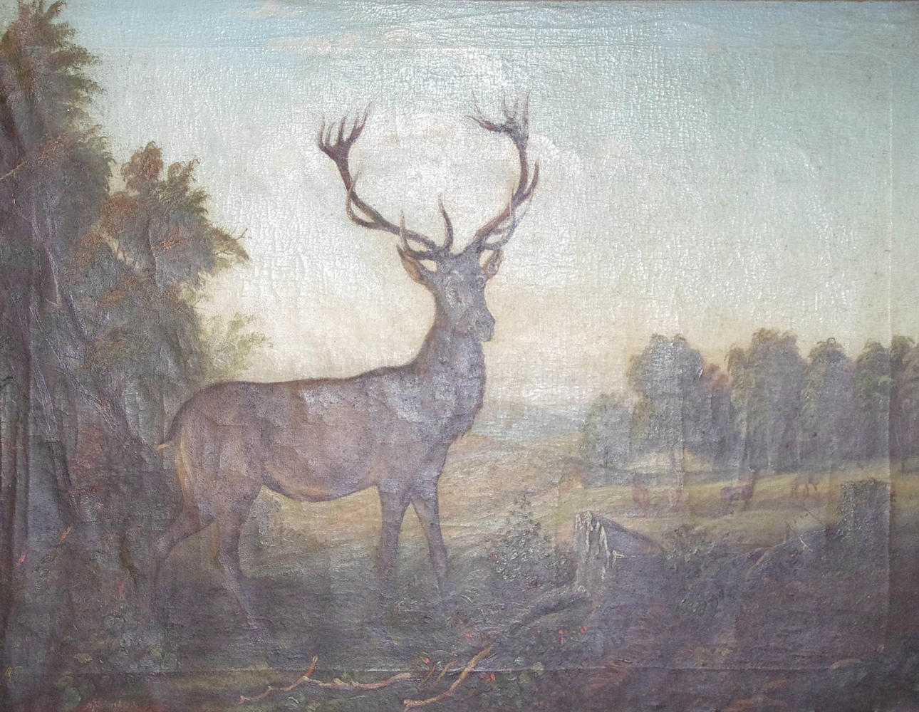 OIDENTIFIERAD KONSTNÄR. Kronhjort, olja på duk, signerad N. Lönnblad.