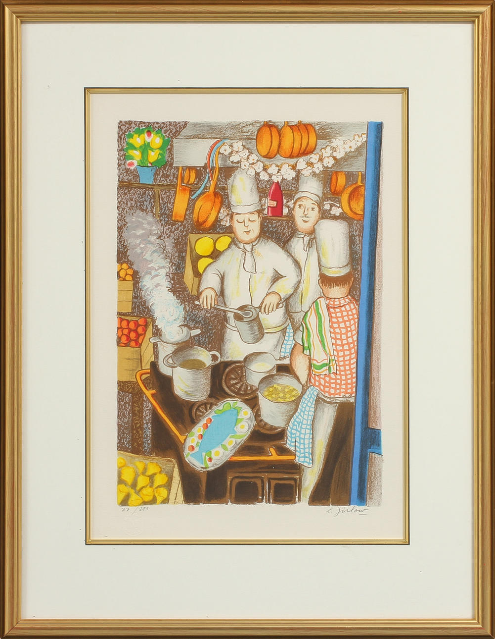 LENNART JIRLOW. Kockar, färglitografi, signerad och numrerad 77/285.