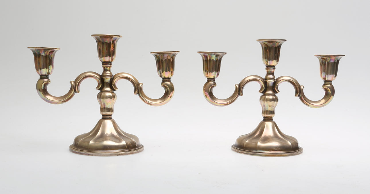 KANDELABRAR,1 par,silver,1900-tal.