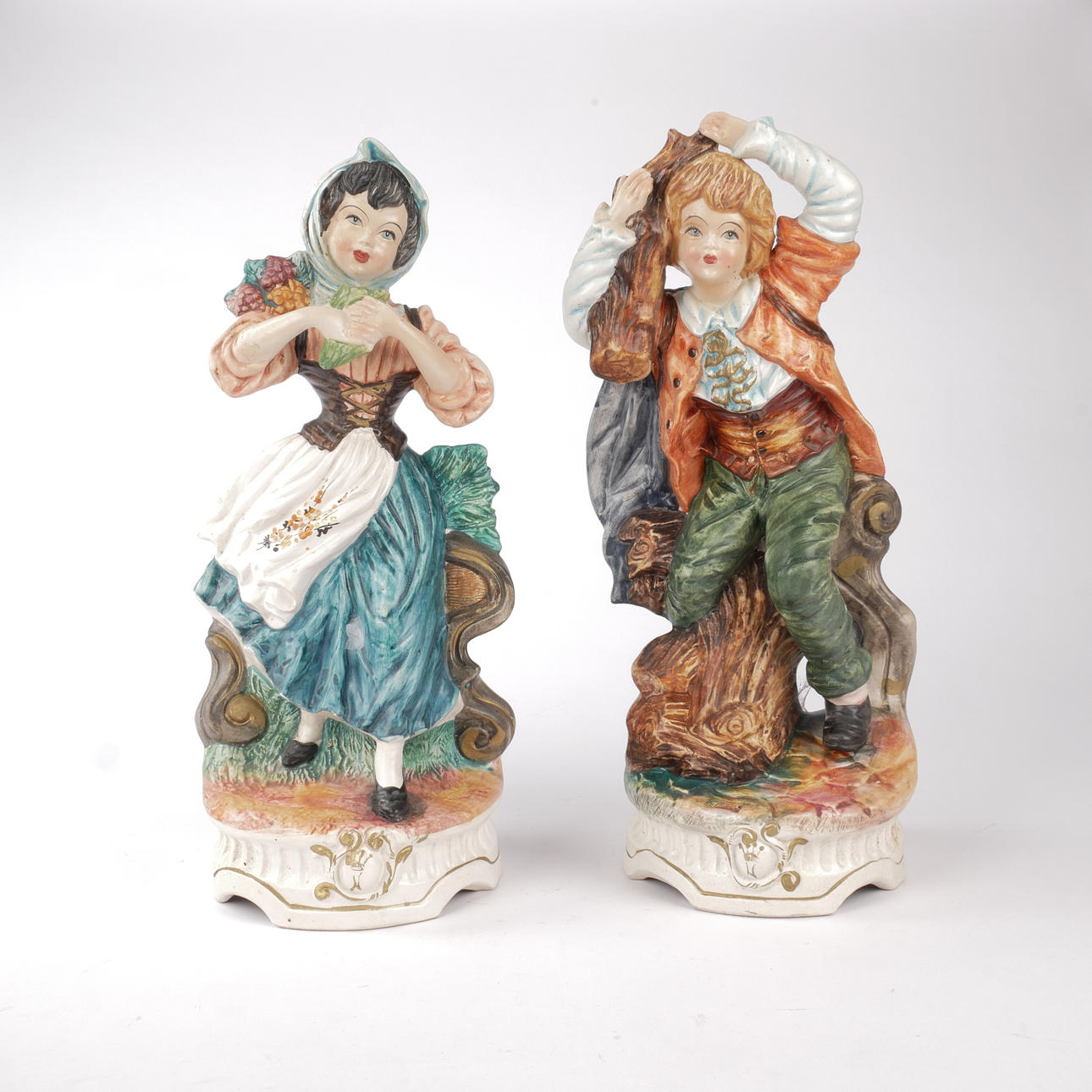 Two porcelain figurines, Capodimonte, Italy.