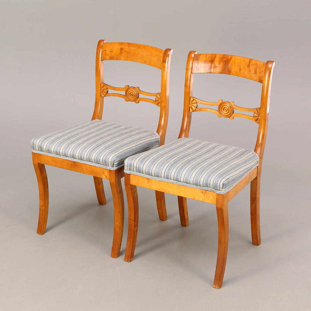 STOLAR, ett par, björk, empir, 1800-tal.