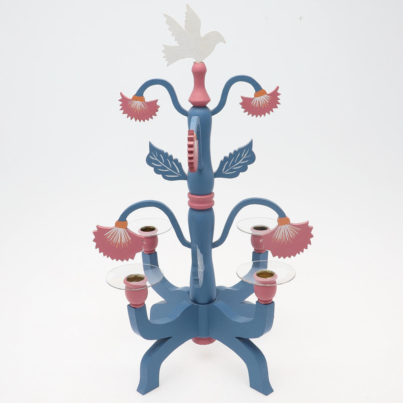 BLEKINGETRÄD, bemålat trä, 4-armad, 1900-tal.