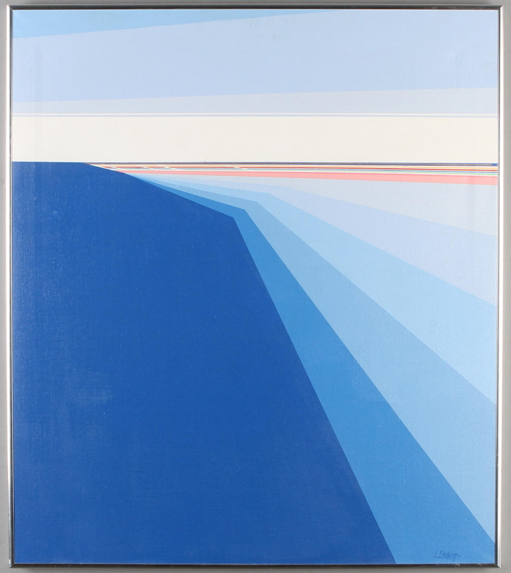 SÖREN EDSBERG. kompostition, olja på duk, signerad.