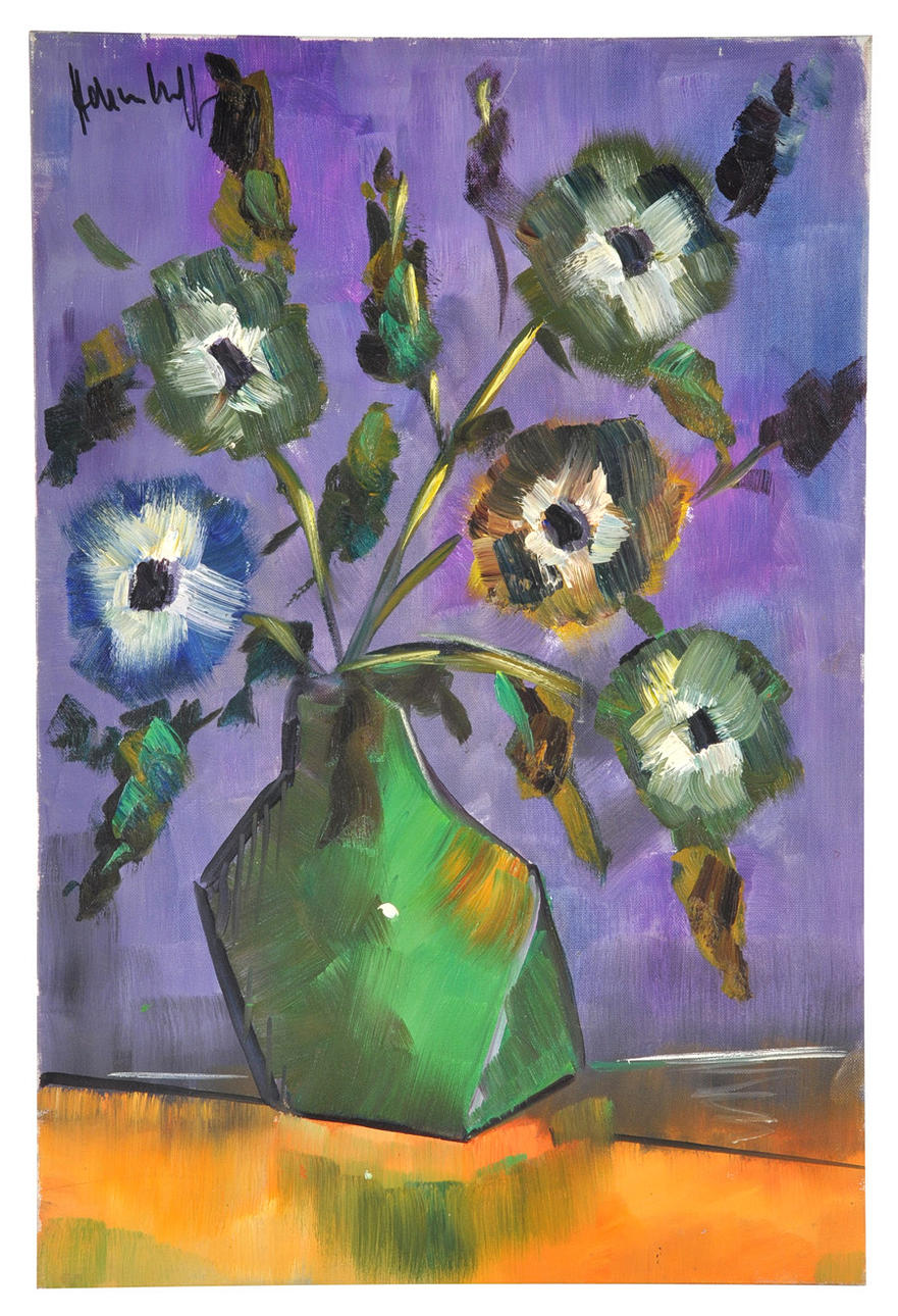 SIGNIERT. Kubistiskt stilleben.