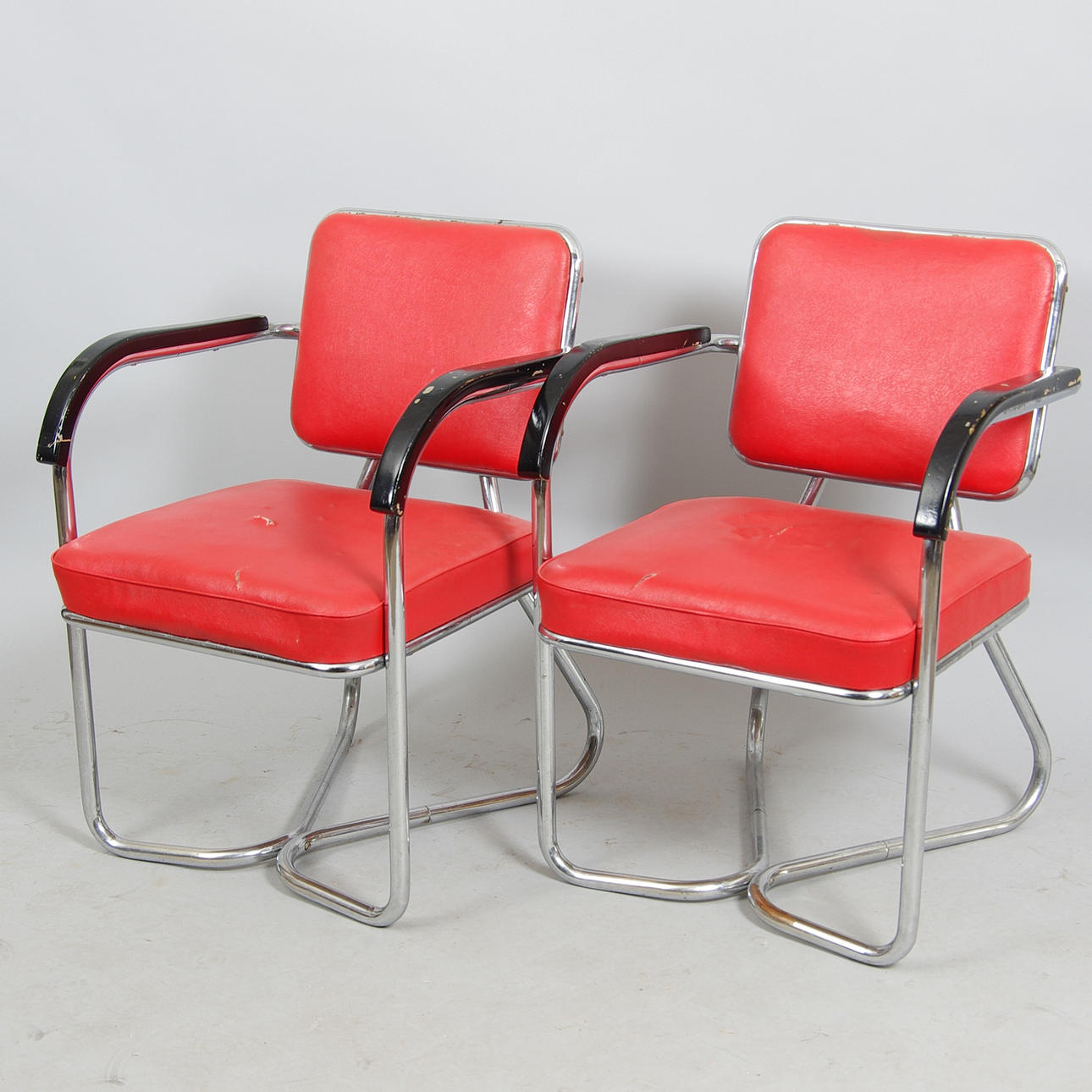 KARMSTOLAR, 1 par, Art Deco, Stål-Möbler.