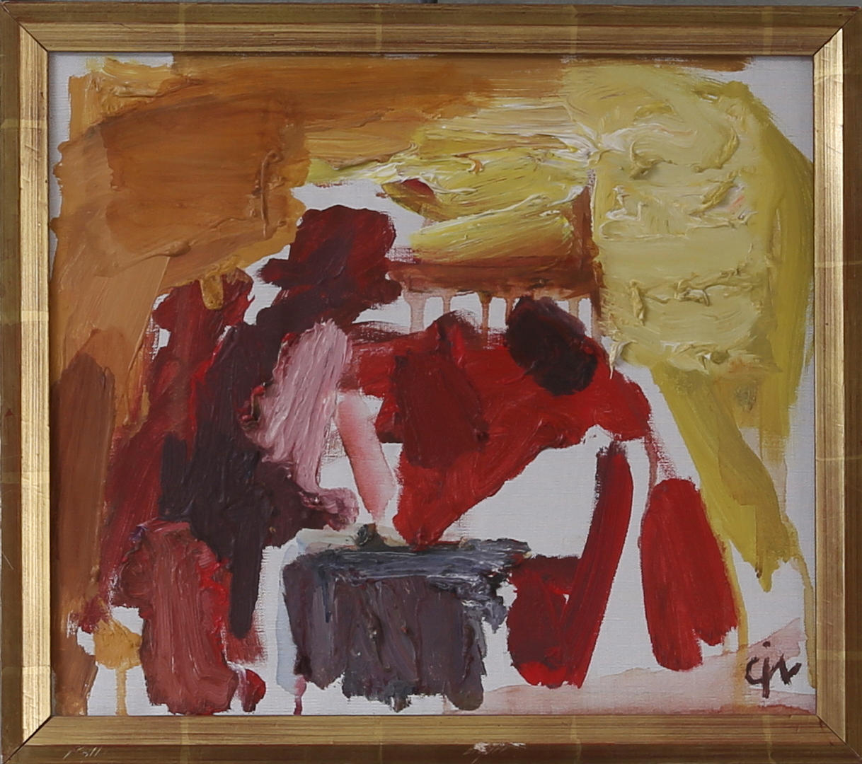 CALLE JOHANSSON. Mot gult, olja på duk, signerad.